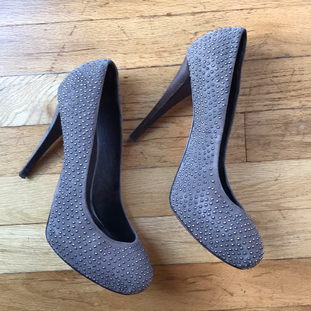 Dolce Vita Studded Pumps Taupe Suede, 8.5